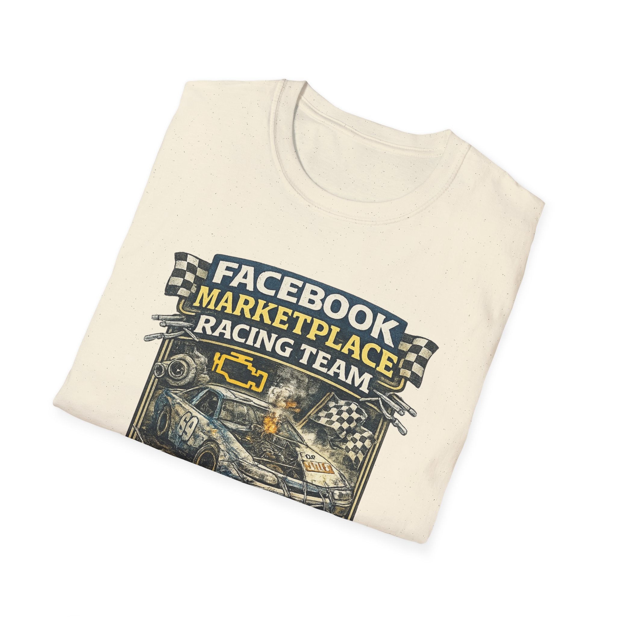 Facebook Marketplace Racing Team T-Shirt — Vintage Racing Car Graphic Tee