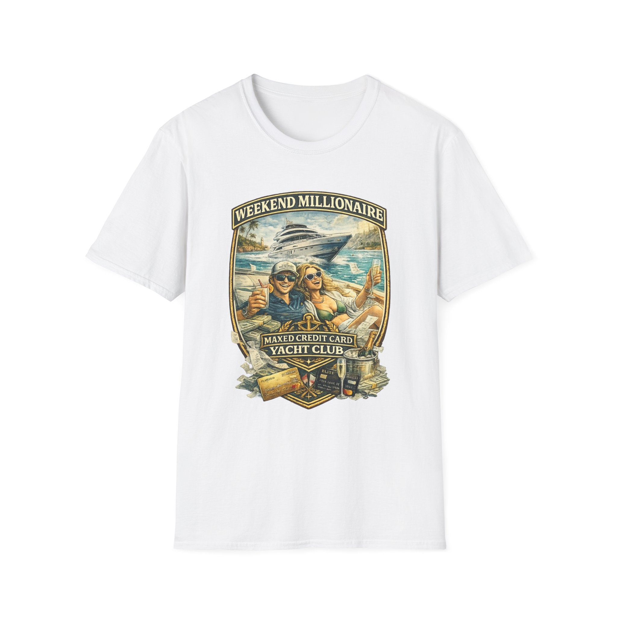Weekend Millionaire Yacht Club T-Shirt – Funny Beach Vacation Tee