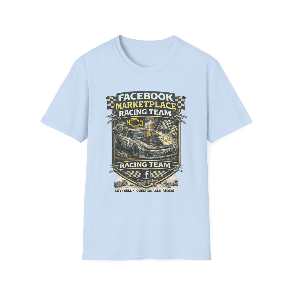 Facebook Marketplace Racing Team T-Shirt — Vintage Racing Car Graphic Tee