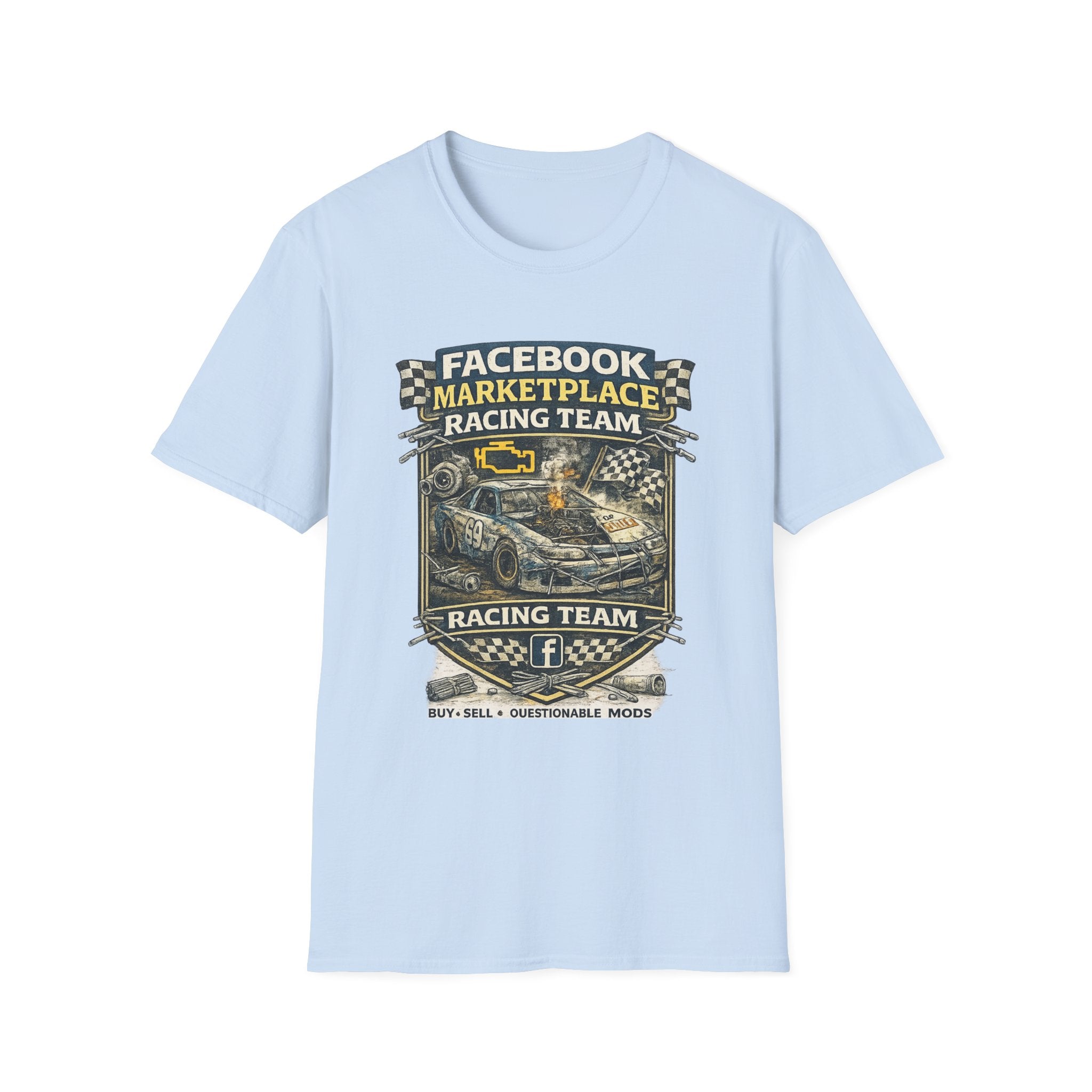 Facebook Marketplace Racing Team T-Shirt — Vintage Racing Car Graphic Tee