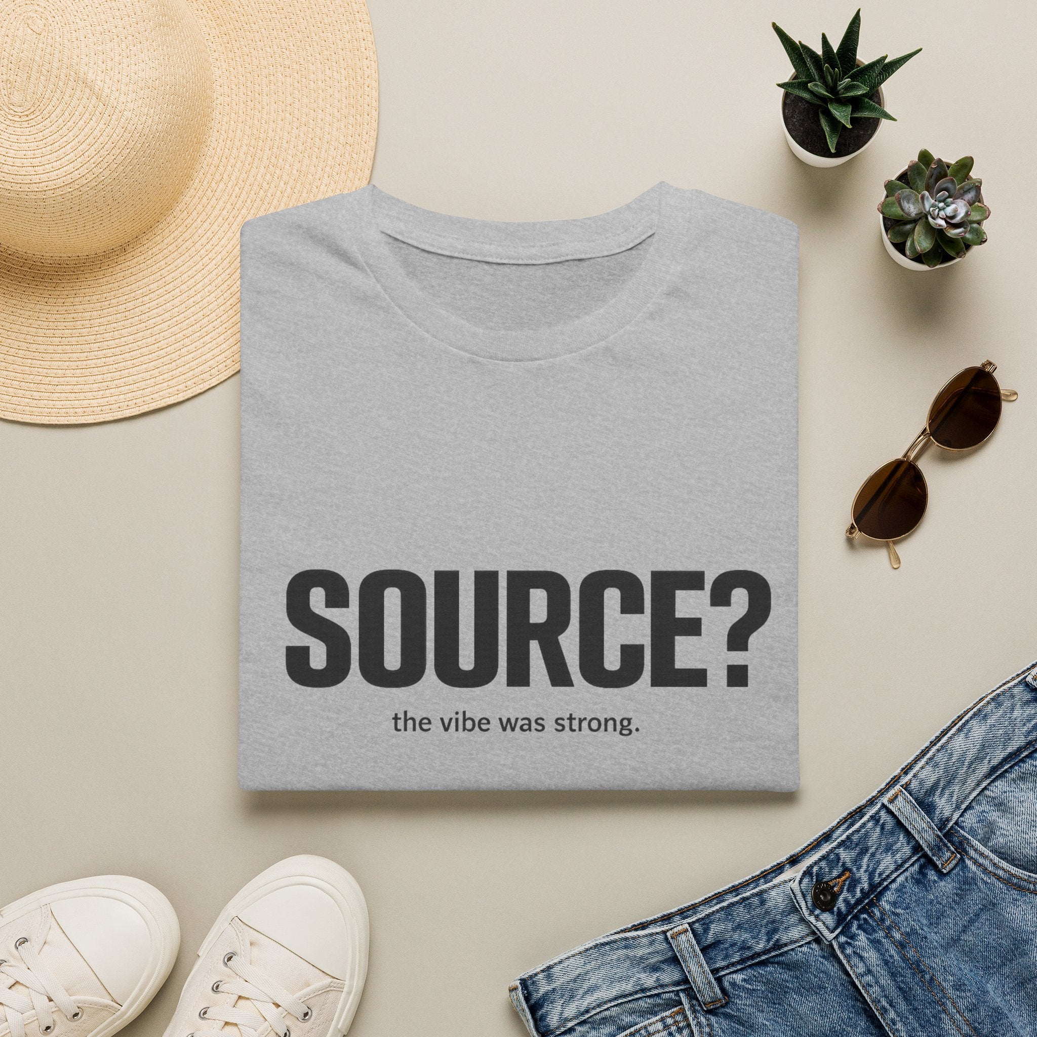 SOURCE? T-Shirt — "the vibe was strong" Minimalist Graphic Tee
