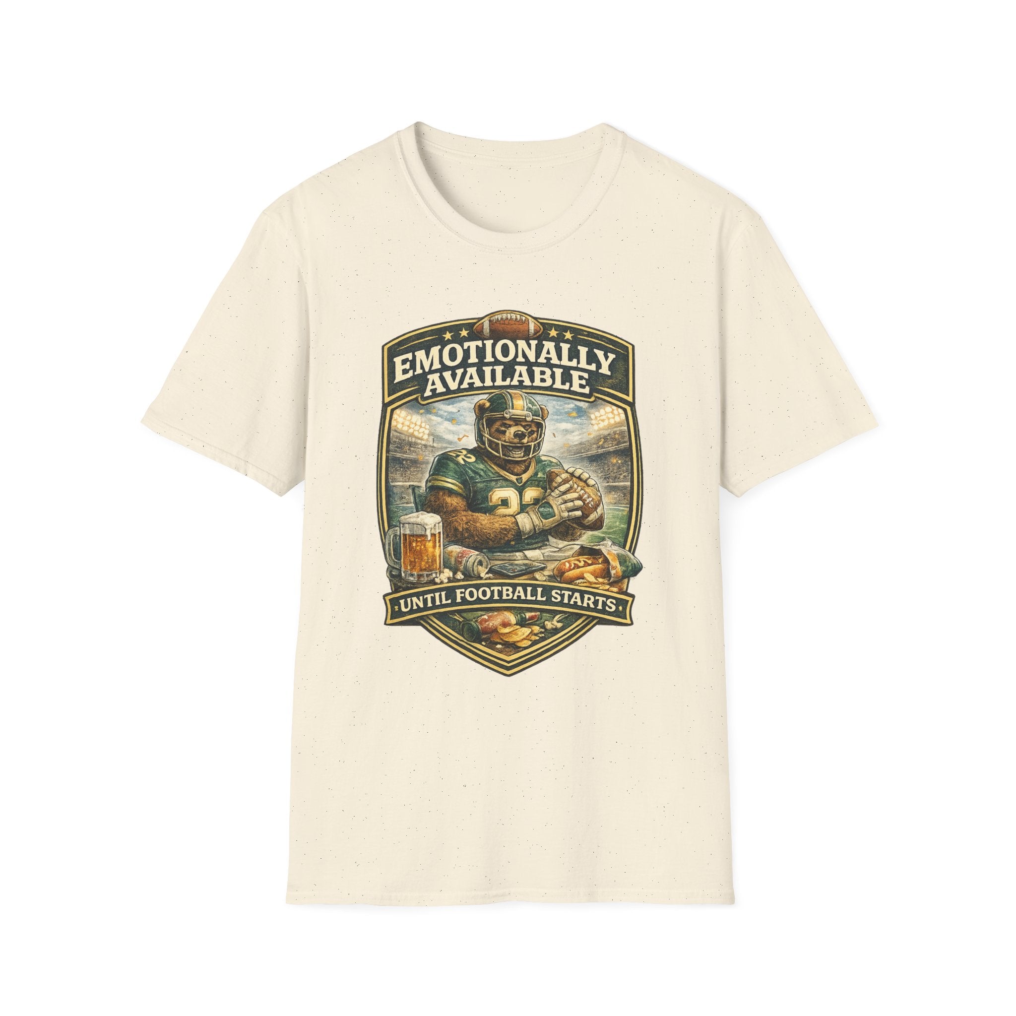 Emotionally Available Until Football Starts T-Shirt — Funny Football Fan Tee