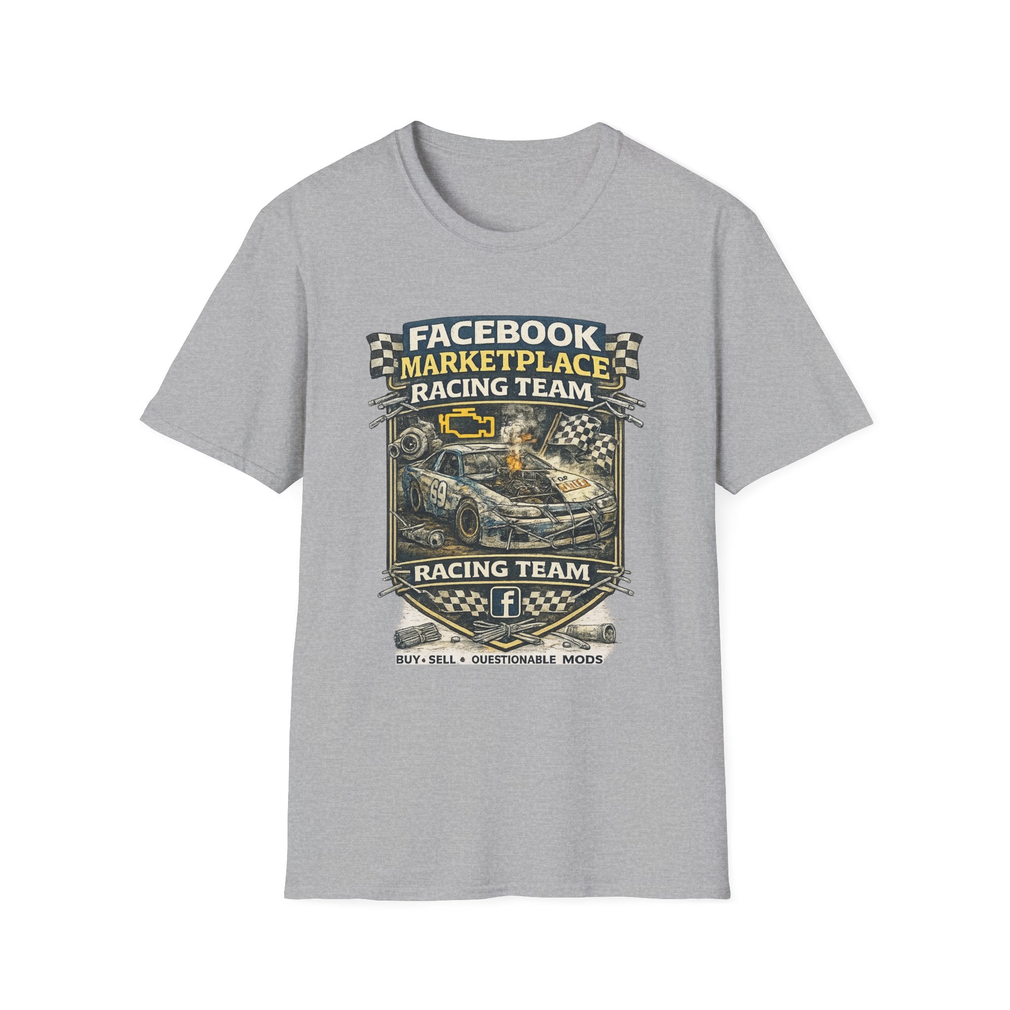 Facebook Marketplace Racing Team T-Shirt — Vintage Racing Car Graphic Tee