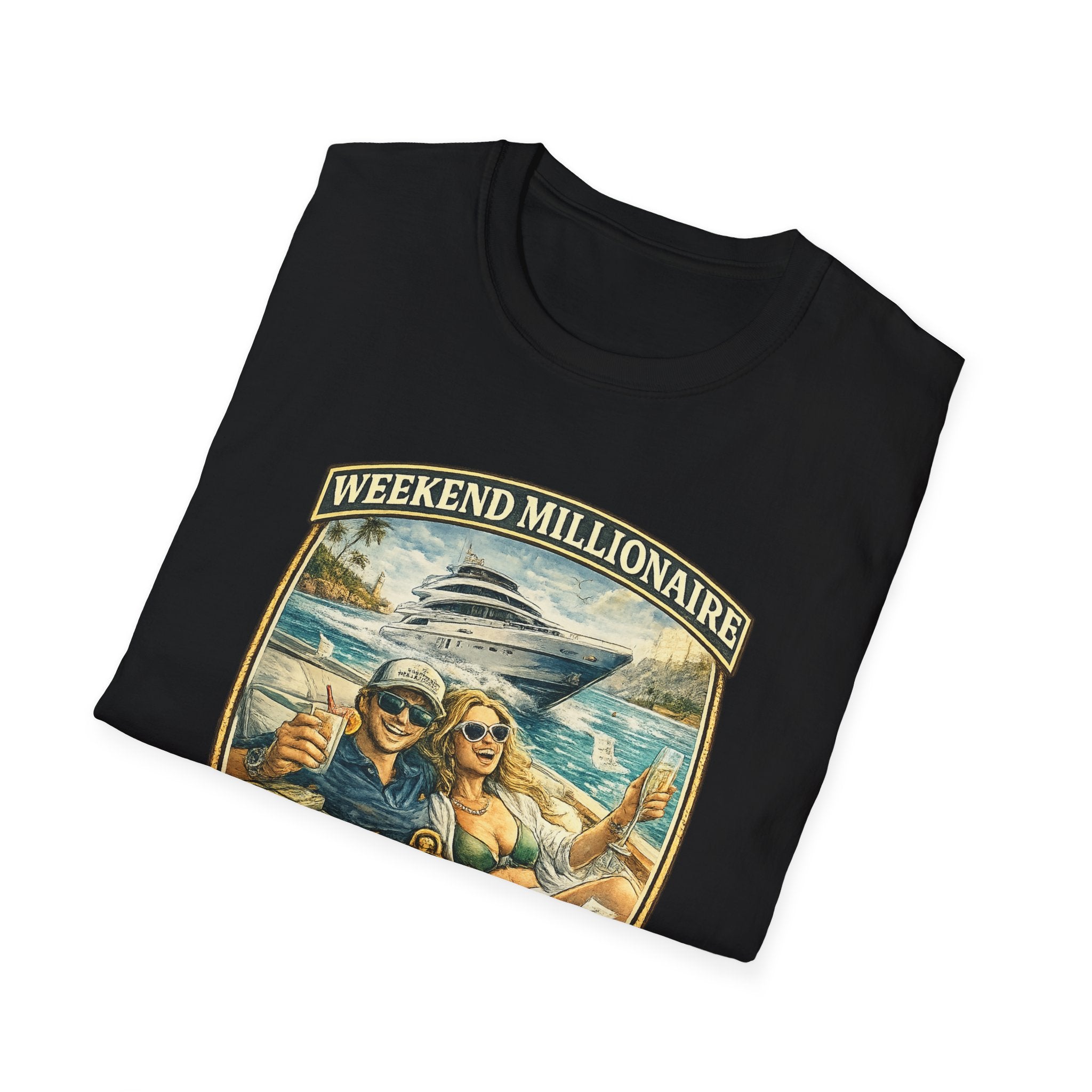 Weekend Millionaire Yacht Club T-Shirt – Funny Beach Vacation Tee