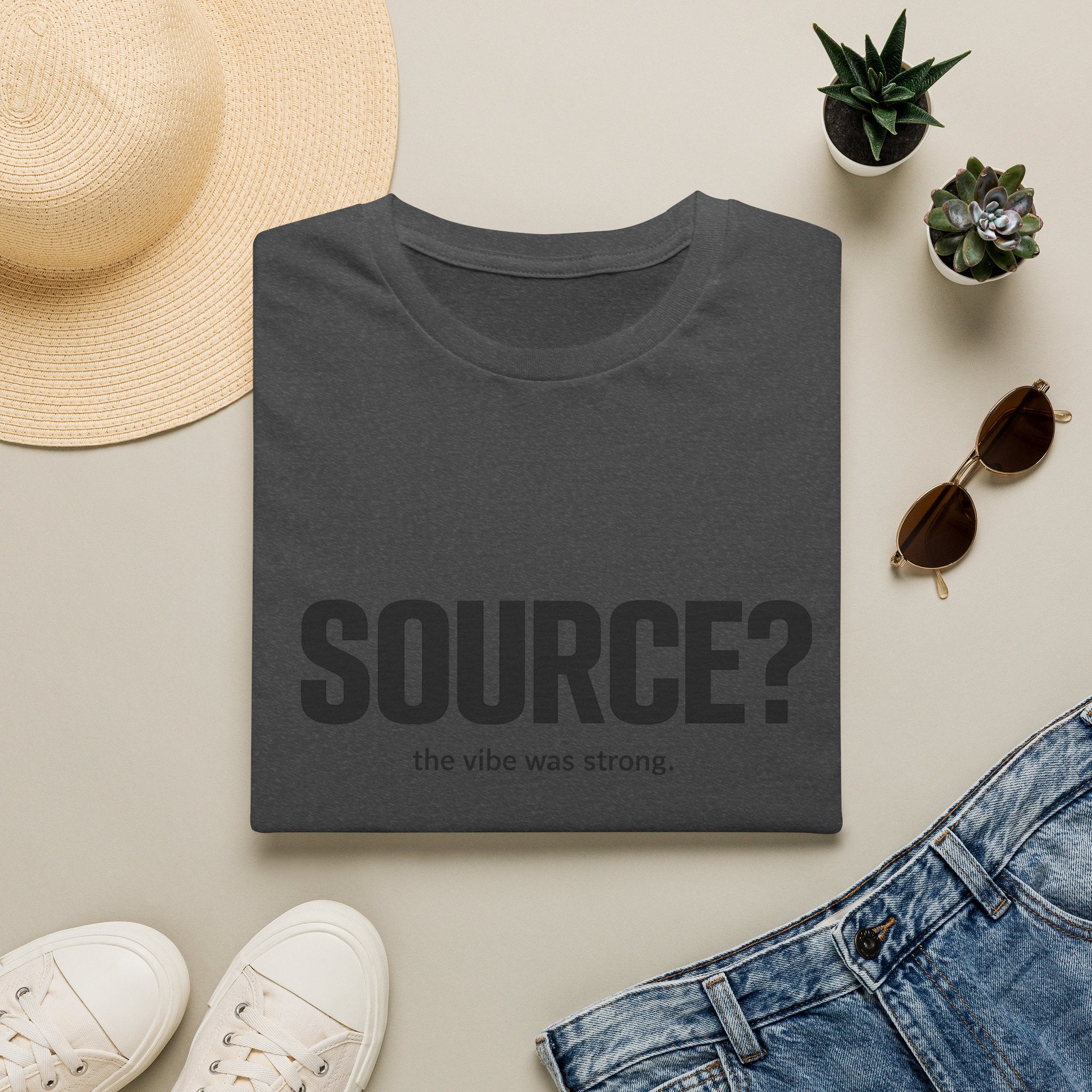 SOURCE? T-Shirt — "the vibe was strong" Minimalist Graphic Tee