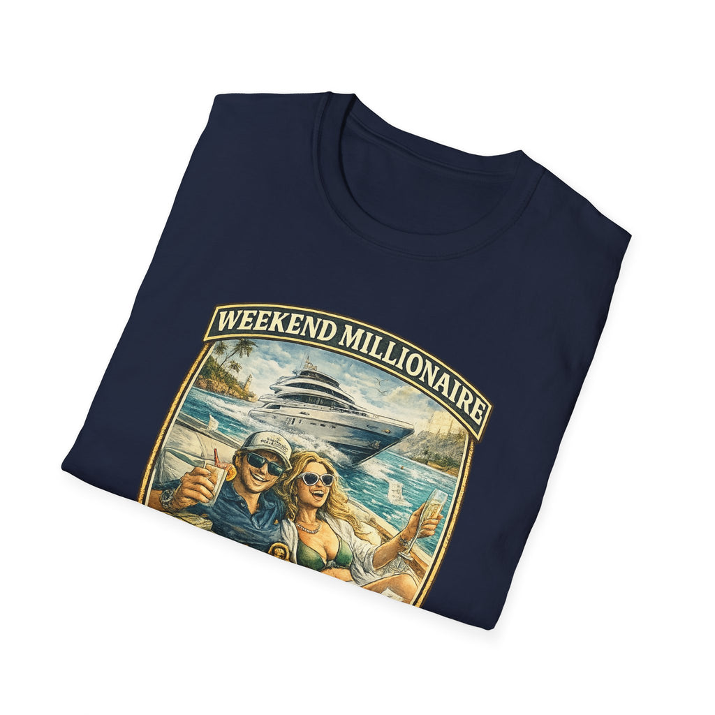 Weekend Millionaire Yacht Club T-Shirt – Funny Beach Vacation Tee