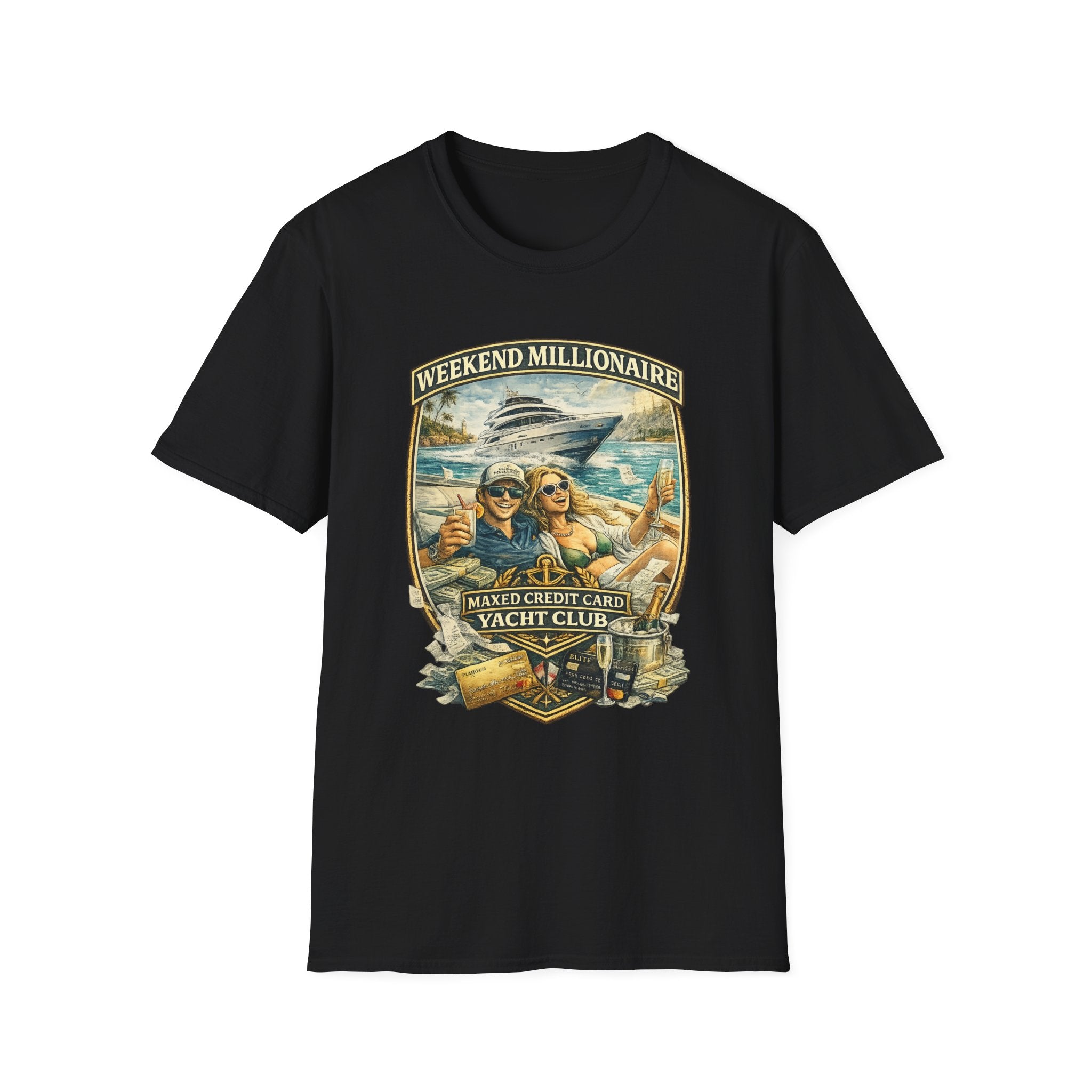 Weekend Millionaire Yacht Club T-Shirt – Funny Beach Vacation Tee