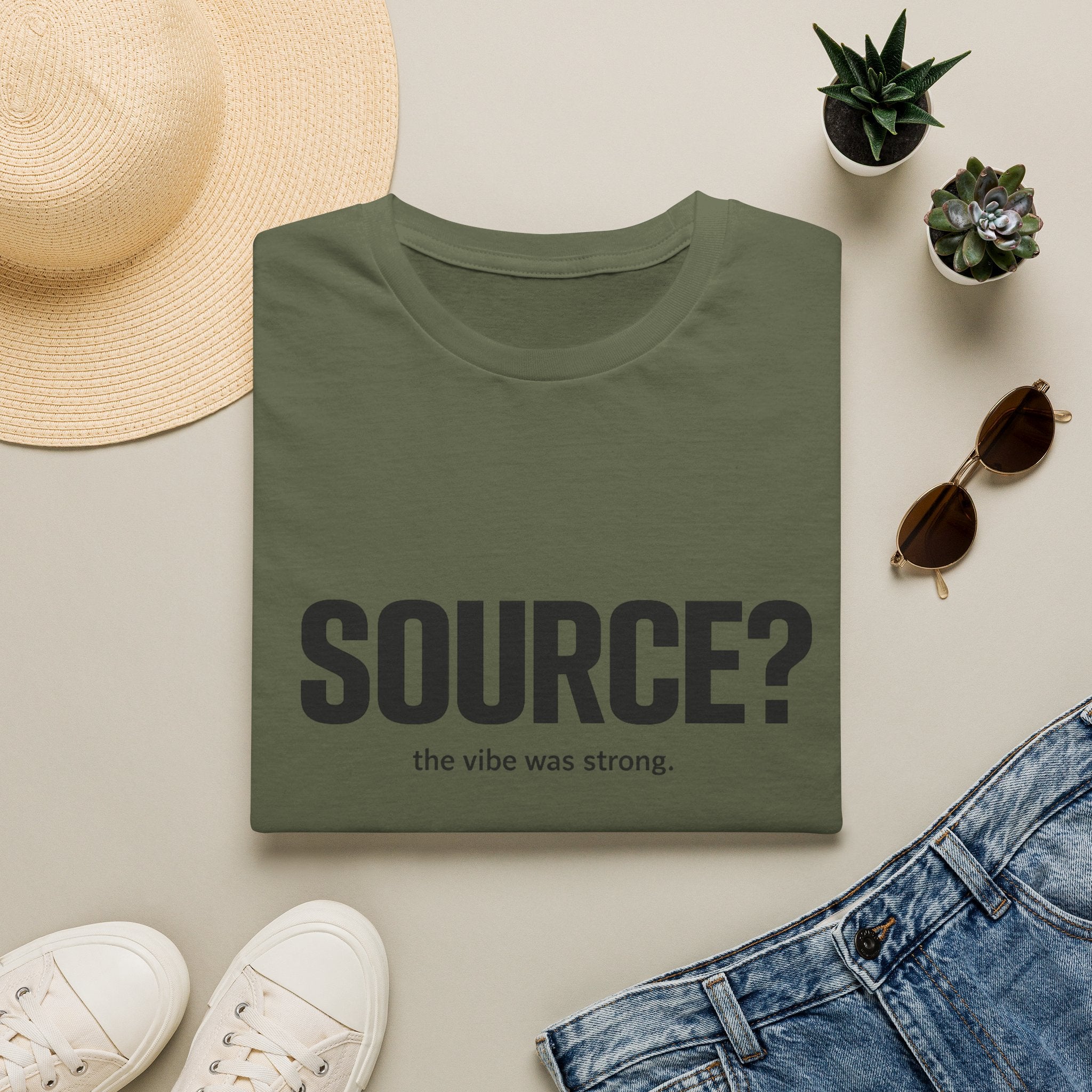 SOURCE? T-Shirt — "the vibe was strong" Minimalist Graphic Tee