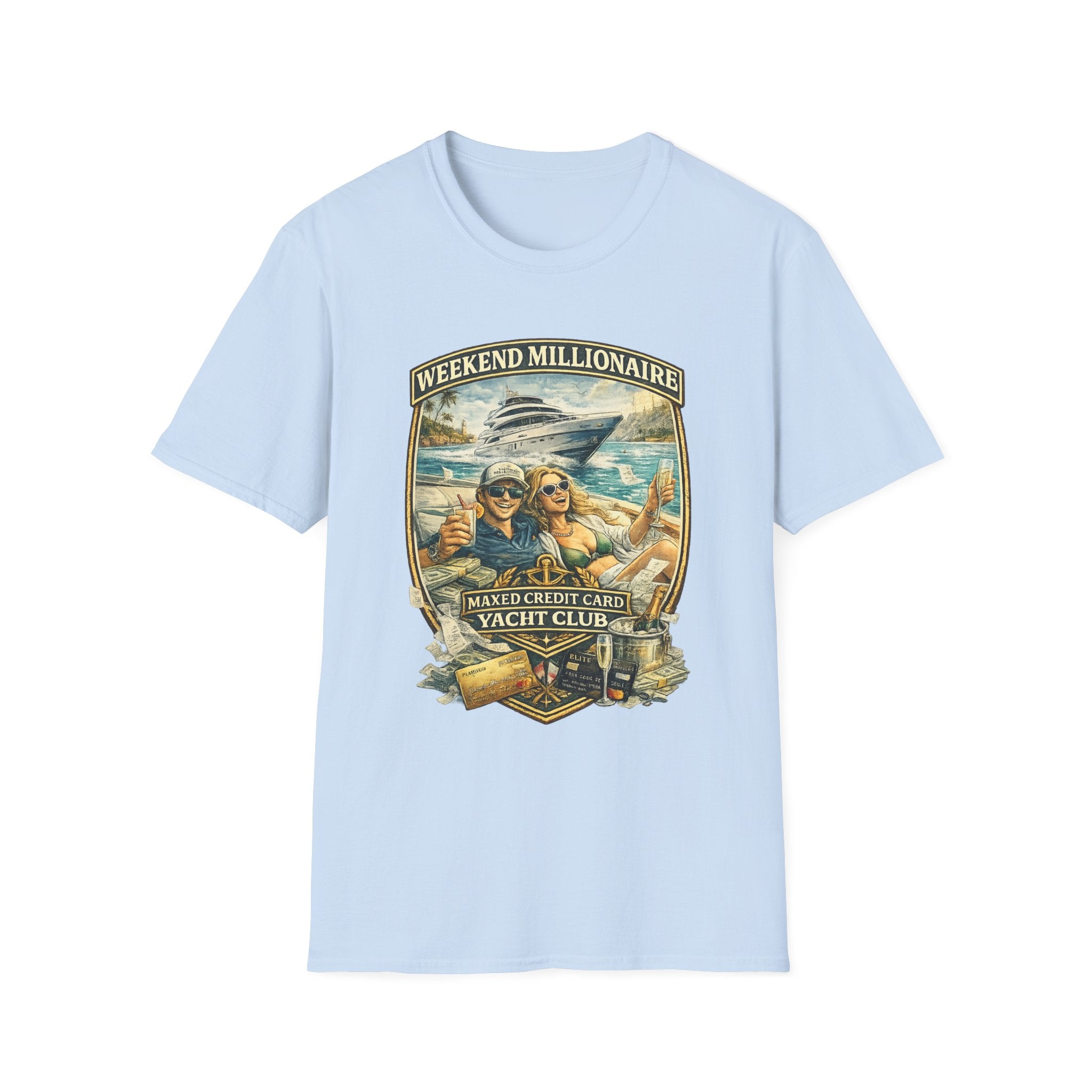 Weekend Millionaire Yacht Club T-Shirt – Funny Beach Vacation Tee