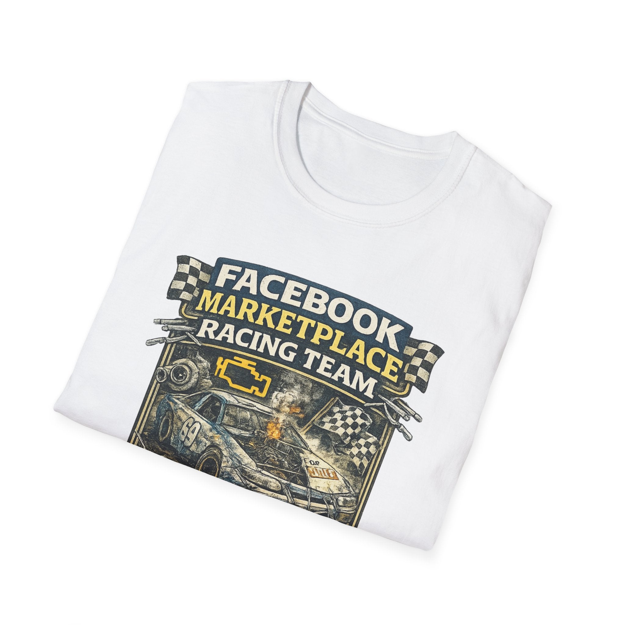 Facebook Marketplace Racing Team T-Shirt — Vintage Racing Car Graphic Tee