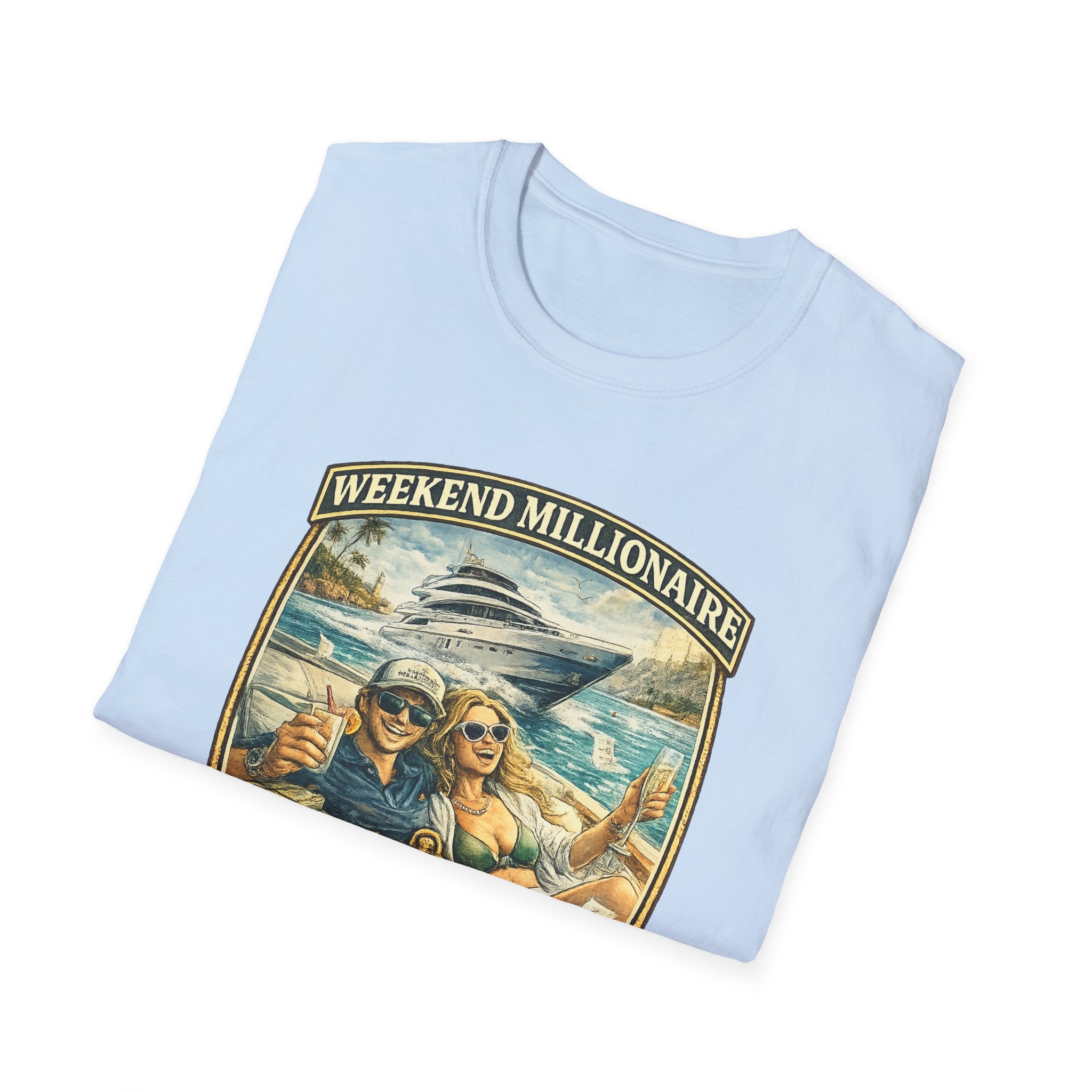 Weekend Millionaire Yacht Club T-Shirt – Funny Beach Vacation Tee