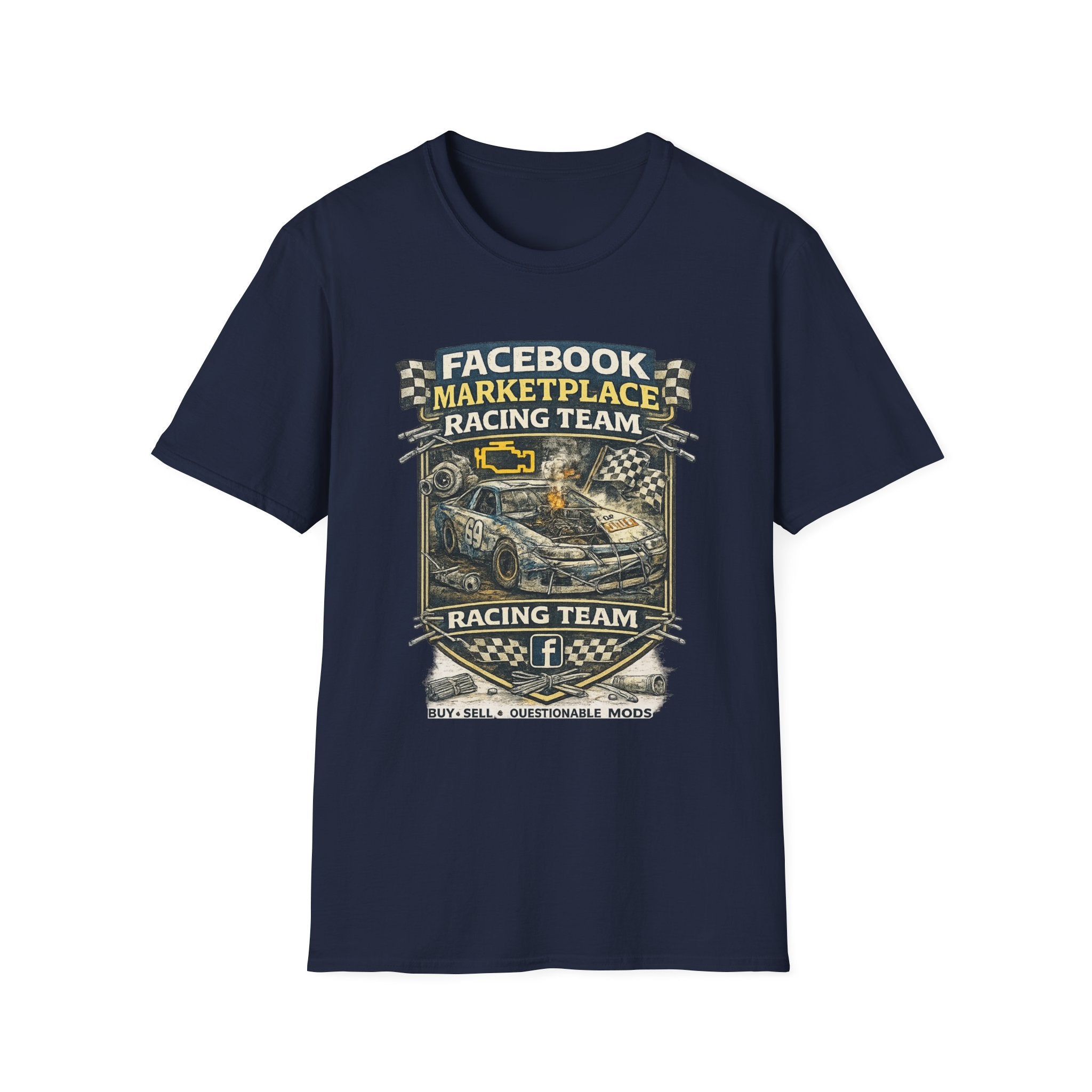 Facebook Marketplace Racing Team T-Shirt — Vintage Racing Car Graphic Tee