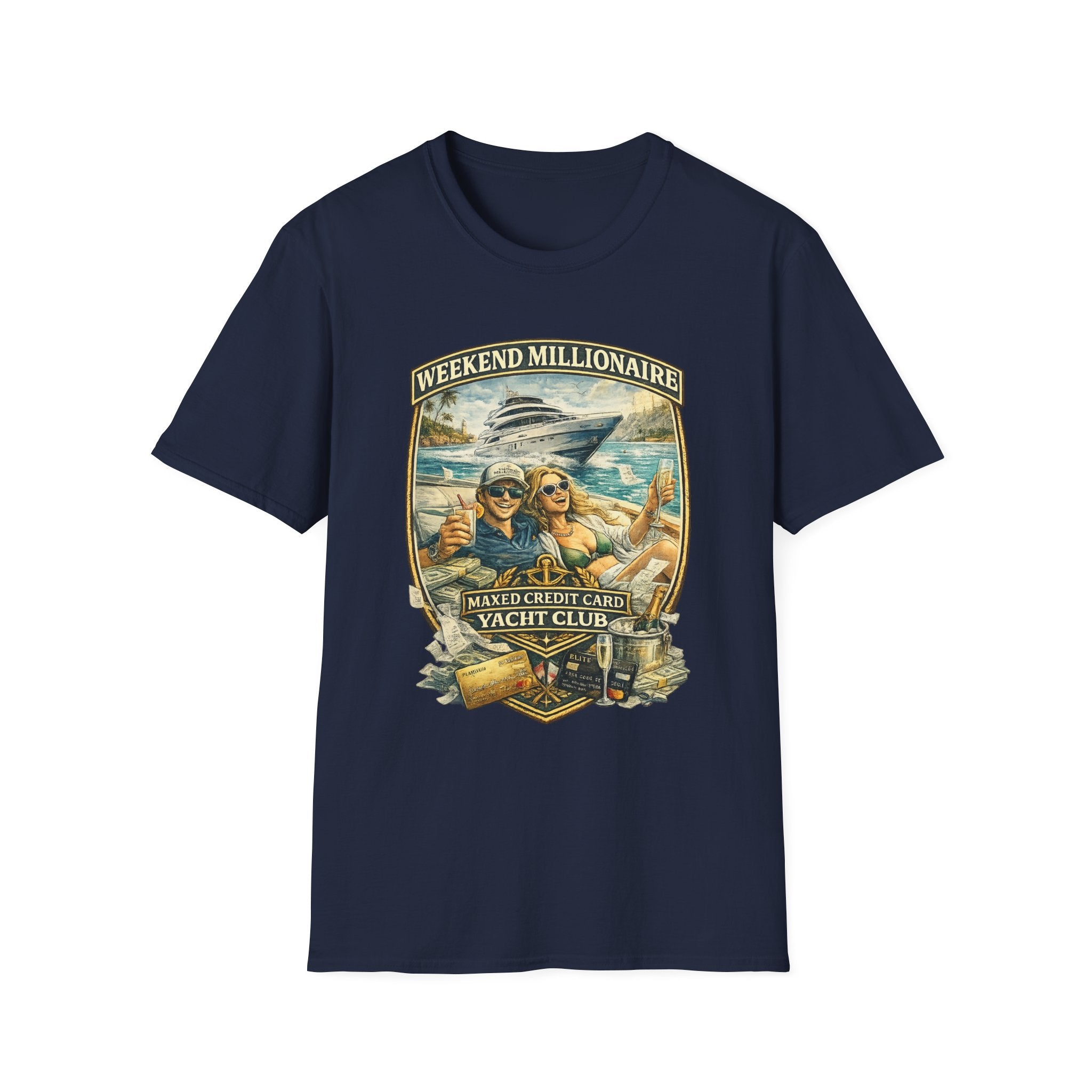 Weekend Millionaire Yacht Club T-Shirt – Funny Beach Vacation Tee