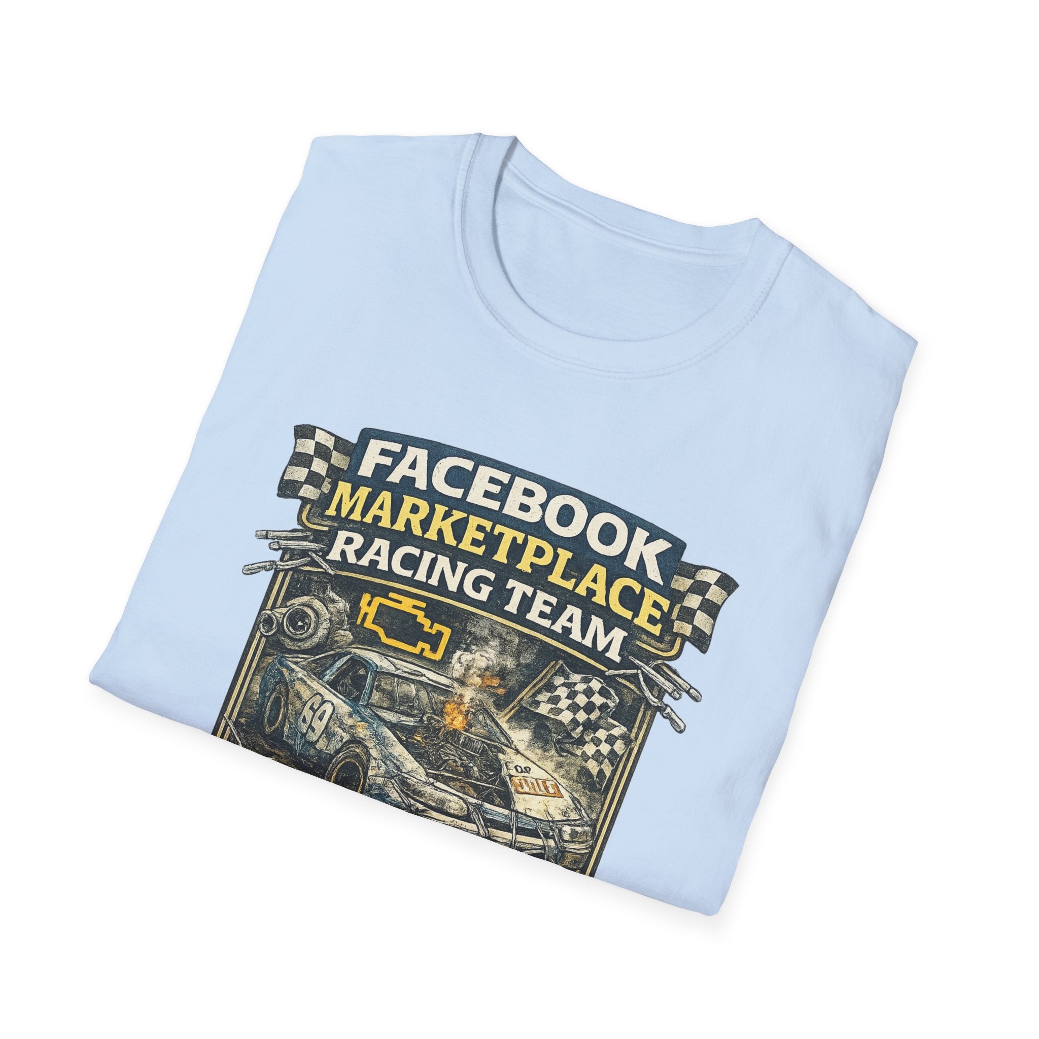 Facebook Marketplace Racing Team T-Shirt — Vintage Racing Car Graphic Tee