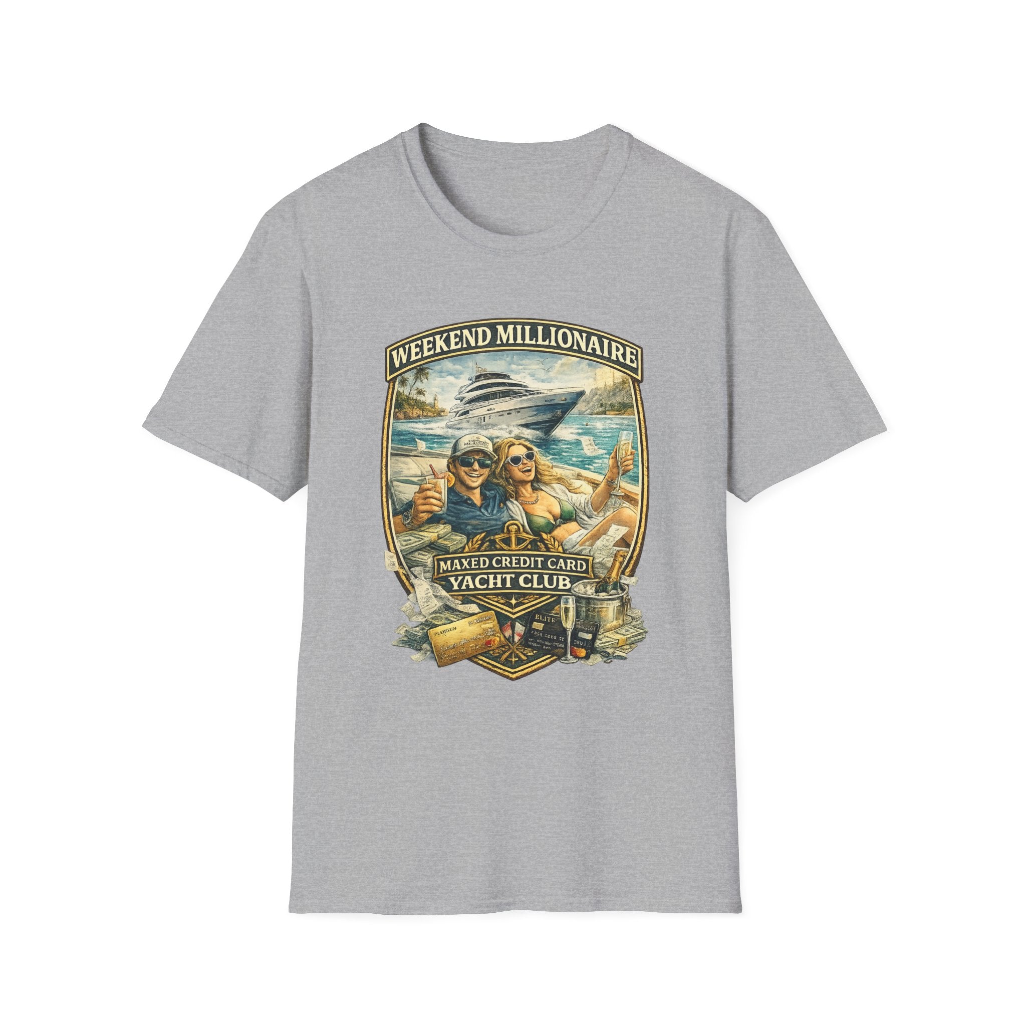 Weekend Millionaire Yacht Club T-Shirt – Funny Beach Vacation Tee